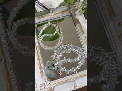 4mm Natural Silver-Tone Akoya Keshi Pearl Beaded Necklace