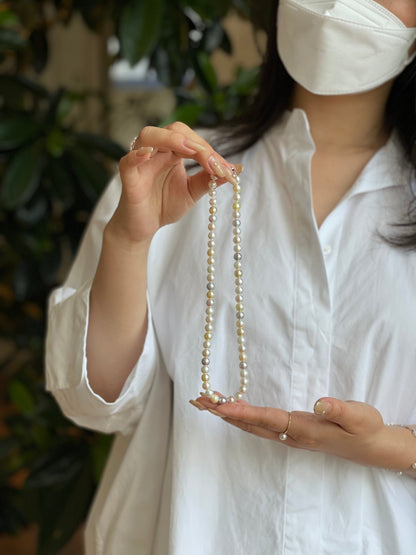 Rainbow Color 7.5mm Akoya Pearl Strand Necklace - KOKOPEARLJEWELRY - 4